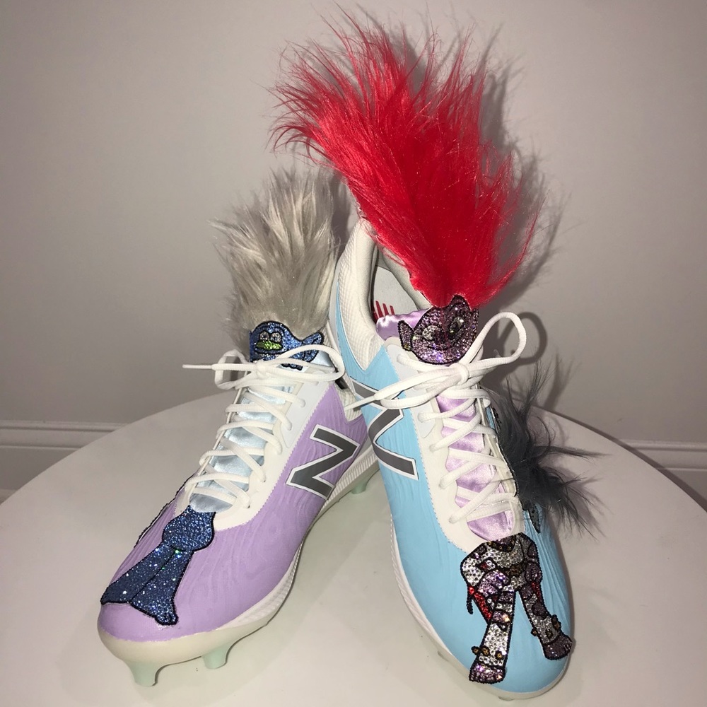 BNWT Custom "Troll" White Baseball Cleats Mens US 11